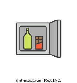 Minibar flat line colored icon.