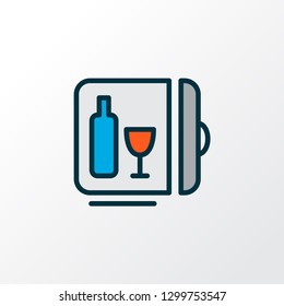 Minibar icon colored line symbol. Premium quality isolated mini fridge element in trendy style.