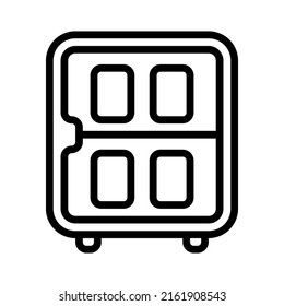 icono de minibar con un estilo de contorno. Adecuado para el diseño de sitios web, logotipo, aplicación e interfaz de usuario. En función del tamaño del icono en general, se puede reducir.