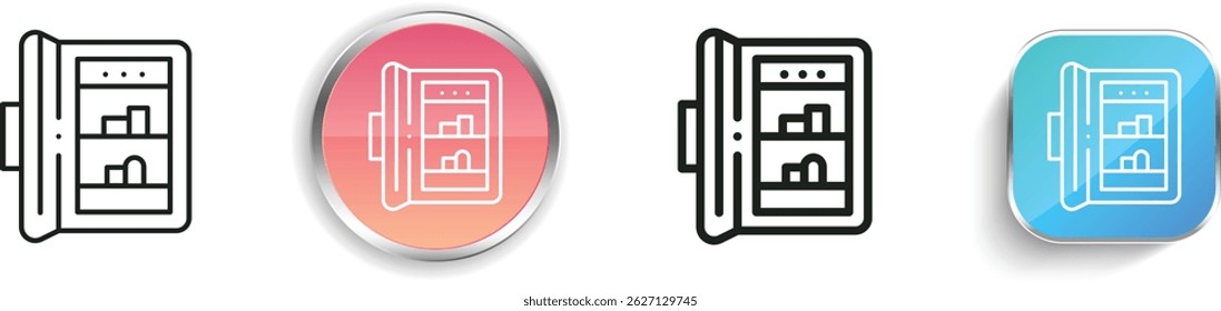 minibar icon. Thin Linear, Regular and Button Style Design Isolated On White Background