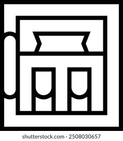Icono del minibar. Diseño de estilo lineal delgado aislado sobre fondo blanco