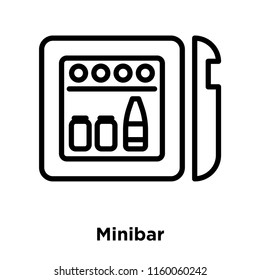 Minibar icon vector isolated on white background, Minibar transparent sign , line and outline elements in linear style