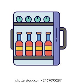 Icono del minibar con el fondo blanco Vector ilustración de stock