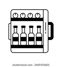 Icono del minibar con el fondo blanco Vector ilustración de stock