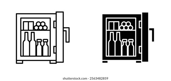 Minibar icons in outline and fill. vector illustration for ui.