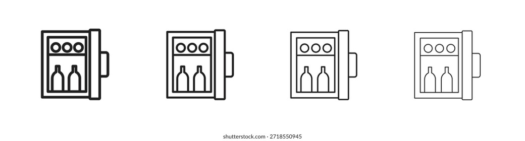 Iconos de Minibar, Conjunto de iconos lineales. Iconos lineales negros de la palma