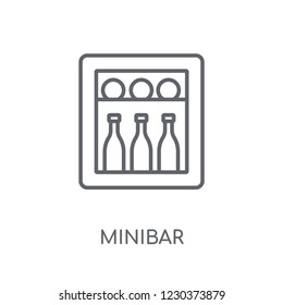 Minibar linear icon. Modern outline Minibar logo concept on white background from Hotel and Restaurant collection. Suitable for use on web apps, mobile apps and print media.