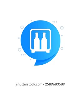 minibar vector icon, mini fridge with alcohol