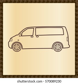 Minibus car contour