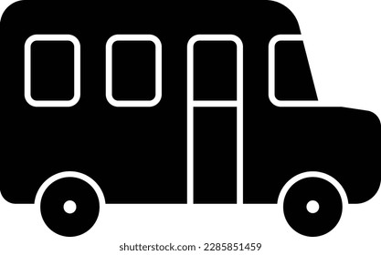 minibus cargo van school passenger bus car Glyph