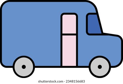 minibus cargo van school passenger bus car Outline