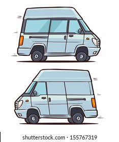 Minibus. cartoon illustration