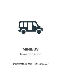 Minibus glyph icon vector on white background. Flat vector minibus icon symbol sign from modern transportation collection for mobile concept and web apps design.