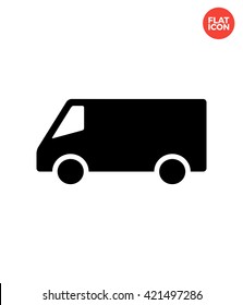 Minibus Icon Flat Style Isolated Vector Illustration