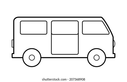 Minibus icon on white background. Vector illustration.