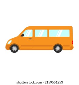 Minibus Icon. Small Passenger Bus. Color Silhouette. Side View. Vector Simple Flat Graphic Illustration. Isolated Object On A White Background. Isolate.