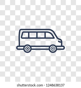 Minibus icon. Trendy linear Minibus logo concept on transparent background from Transportation collection