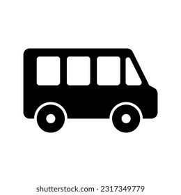 Minibus icon. Van, minivan. Pictogram isolated on white. Vector illustration.