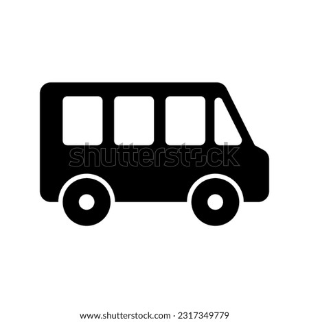 Minibus icon. Van, minivan. Pictogram isolated on white. Vector illustration.