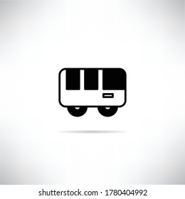 minibus icon vector illustration on gray background