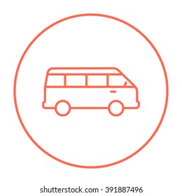 Minibus line icon.