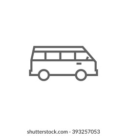 Minibus line icon.