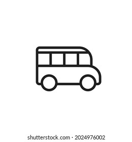 Minibus Linie Symbol. Fahrzeug- und Personenbeförderungssymbol. einzelne Vektorgrafik im einfachen Stil