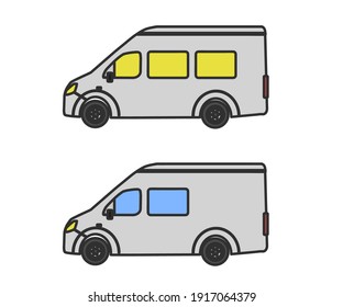 Minibus on a white background. Symbol. Vector illustration.