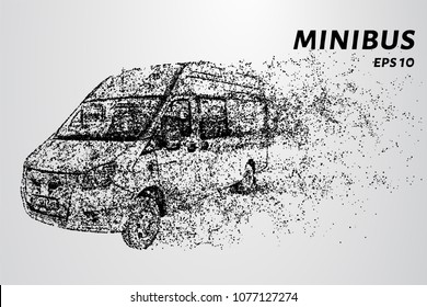 Minibus from the particles. The minibus consists of circles and dots.