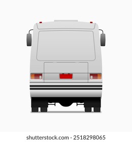 Minibus Rear: vector illustration of the rear of a minibus on a white background