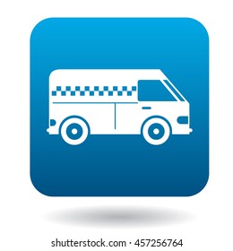Minibus taxi icon in flat style on a white background