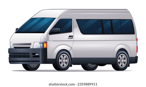 Minibus vector illustration. Minivan isolated on white background