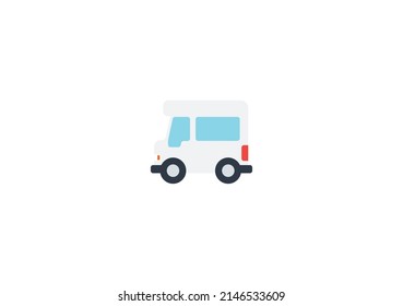 Minibus Vector Isolated Emoticon. Minibus Icon