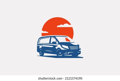 Minibus vector logo, illustration, EPS 10 file