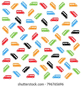 Minibus vector seamless pattern