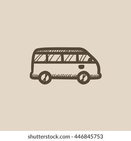 Minibus vector sketch icon isolated on background. Hand drawn Minibus icon. Minibus sketch icon for infographic, website or app.