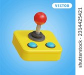 miniconsole 3D vector icon set, on a blue background