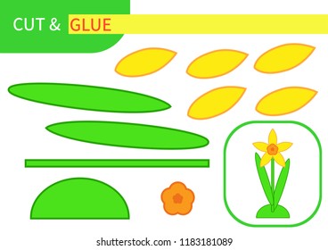 Mini-game "cut And glue" for learning, education and entertainment of children. Series "Flowers and plants" easy to print A4 and ready to use