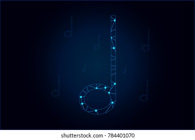 Minim icon - With glowing point and lines scales on the dark gradient background. Vector Illustration eps10