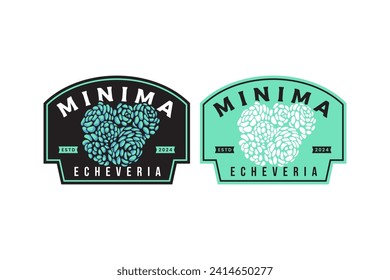 minima succulents and echeveria badge emblem logo design for plant shop and lover business