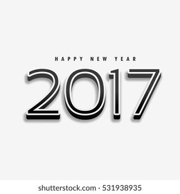 minimal 2017 text style on white background for new year holidays