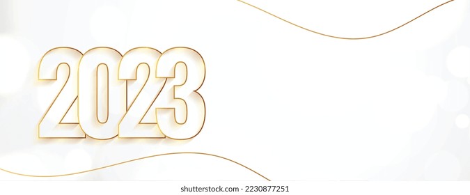 minimal 2023 text in line style for new year event banner vector 