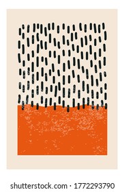 Afiche de diseño geométrico mínimo de los años 20, plantilla vectorial con elementos primitivos, estilo hipster moderno