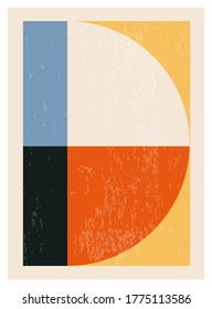 Minimal 20s geometric design poster, vector template with primitive shapes elements, modern hipster style