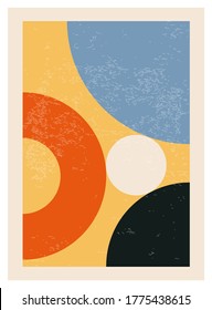 Minimal 20s geometric design poster, vector template with primitive shapes elements, modern hipster style
