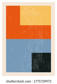 Afiche de diseño geométrico mínimo de los años 20, plantilla vectorial con elementos primitivos, estilo hipster moderno