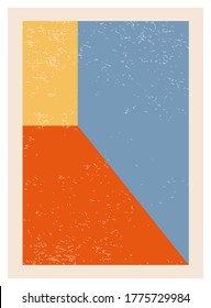 Minimal 20s geometric design poster, vector template with primitive shapes elements, modern hipster style