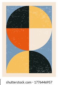 Afiche de diseño geométrico mínimo de los años 20, plantilla vectorial con elementos primitivos, estilo hipster moderno