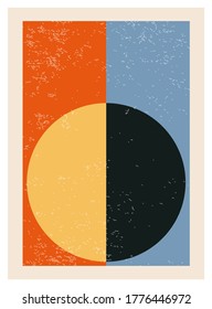 Afiche de diseño geométrico mínimo de los años 20, plantilla vectorial con elementos primitivos, estilo hipster moderno