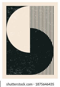 Minimal 20s geometric design poster, vector template with primitive shapes elements, modern hipster style